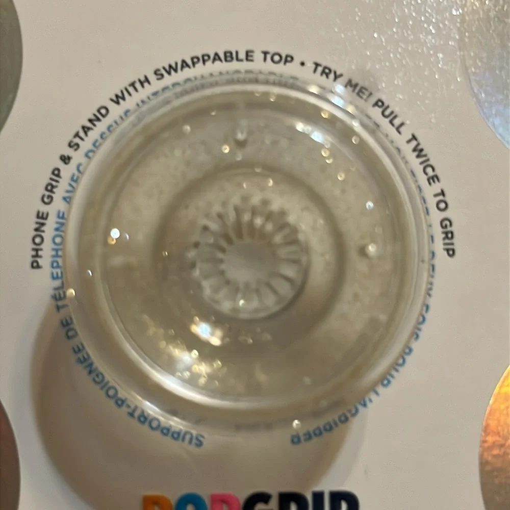 NIP NWT Popsockets Popgrip for cellphone clear with glitter